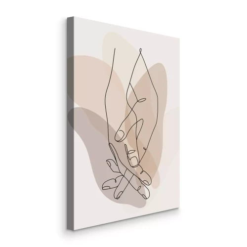 Bild Eine feine Strichzeichnung von verschränkten Händen