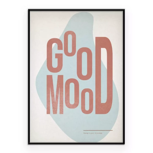 Poster Gute-Laune-Typografie auf einem fleckigen Hintergrund