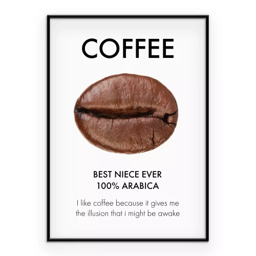 Poster Die Kaffeebohne in der Typografie