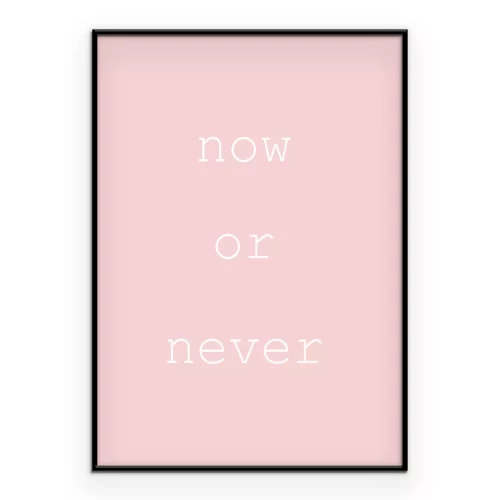 Poster Ein zarter Slogan auf hellrosa