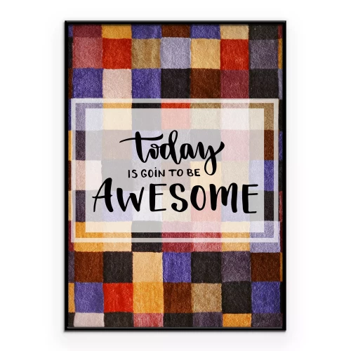 Poster Geometrische Grafik mit einem positiven Slogan