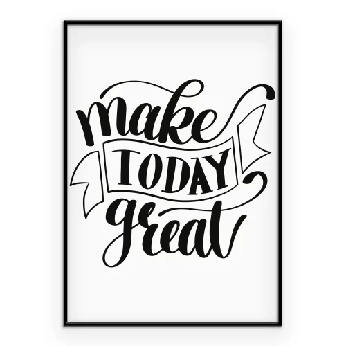 Poster Dekorative schwarze Schrift auf weißem Hintergrund