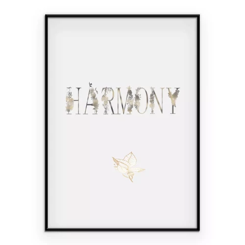 Poster Subtile Typografie mit einem Slogan über Harmonie