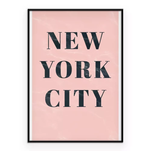 Poster Die Aufschrift „New York“ auf rosa Hintergrund