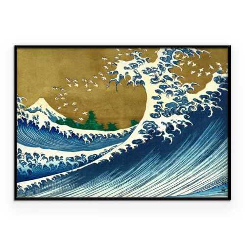 Poster Dynamische japanische Meereswelle