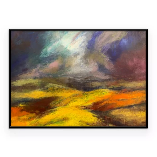 Poster Eine Hügellandschaft in ausdrucksstarkem Stil