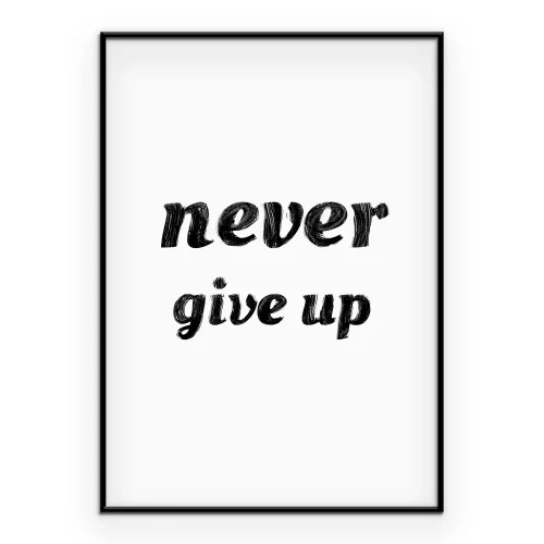 Poster Schwarze Schrift zum Thema Stärke auf weißem Hintergrund