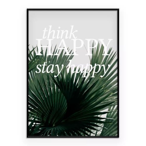 Poster Ein Pflanzenmotiv mit einem positiven Slogan