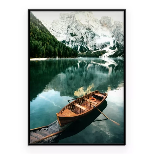 Poster Ein Boot auf einem Alpensee