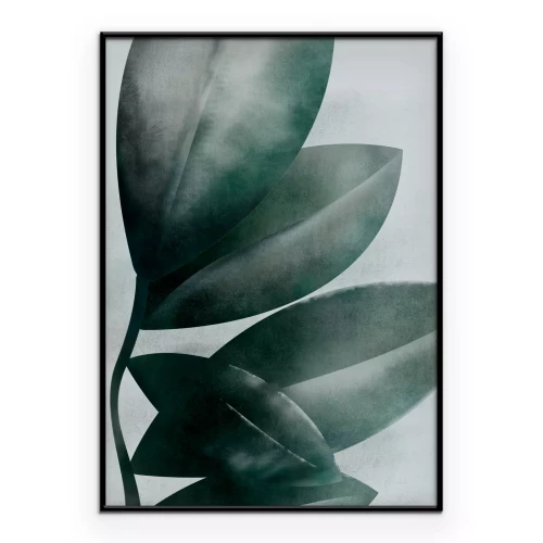 Poster Minimalistischer Ast mit grünen Blättern