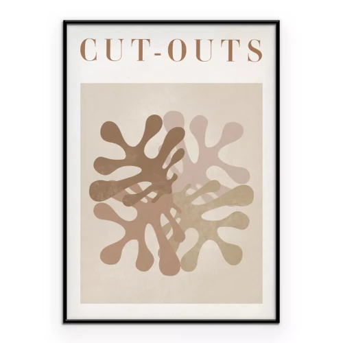 Poster Erdfarbene Formen mit Typografie