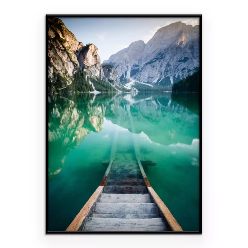 Poster Bergsee mit Holzsteg