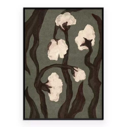 Poster Moderne Illustration von weißen Blüten