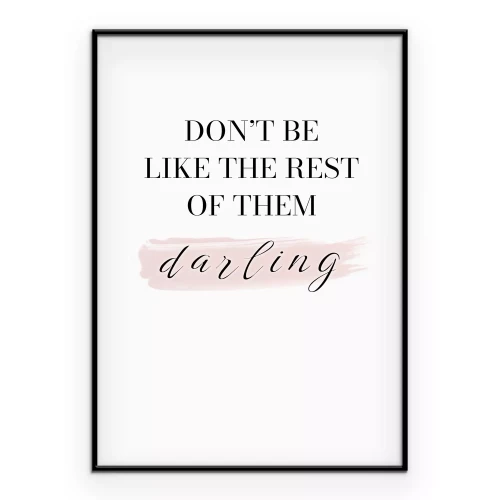 Poster Zitat mit einem rosa Pinselstrich