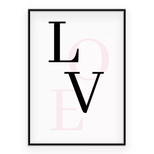 Poster Moderne Schwarz-Weiß-Liebesgrafiken