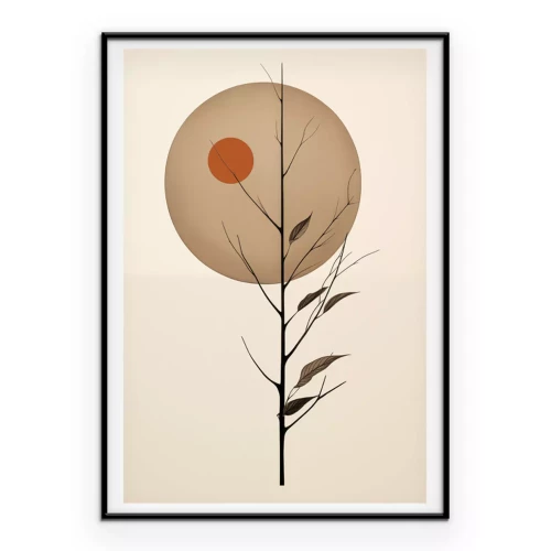 Poster Stillleben mit dekorativem Vollmondmotiv