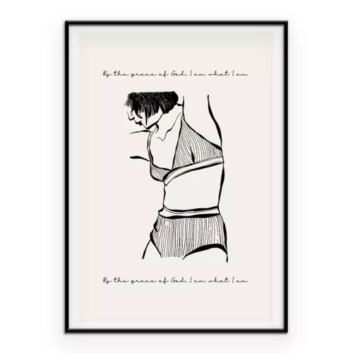 Poster Zarte Silhouette einer Frau mit Text