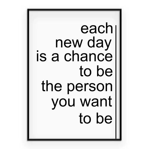 Poster Motivationstext über einen neuen Tag