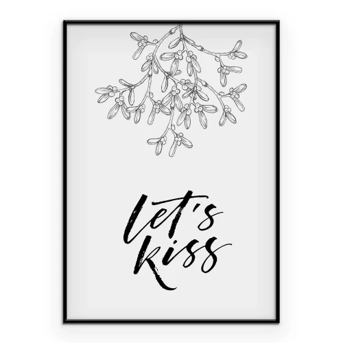 Poster Schriftzug mit schwarzem Mistelzweig