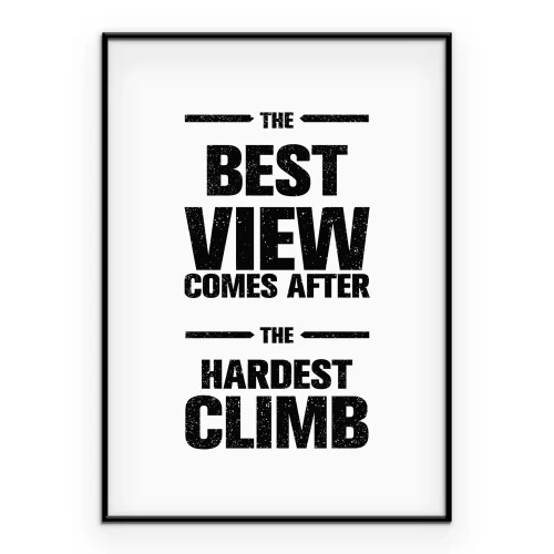 Poster Schwarzer Motivationstext über die Aussicht
