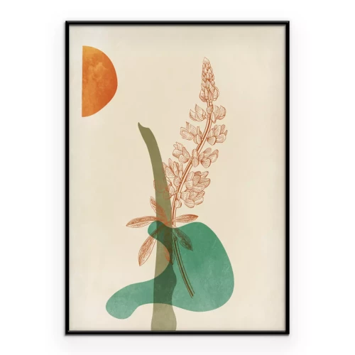 Poster Minimalistische Pflanze in Pastellfarben