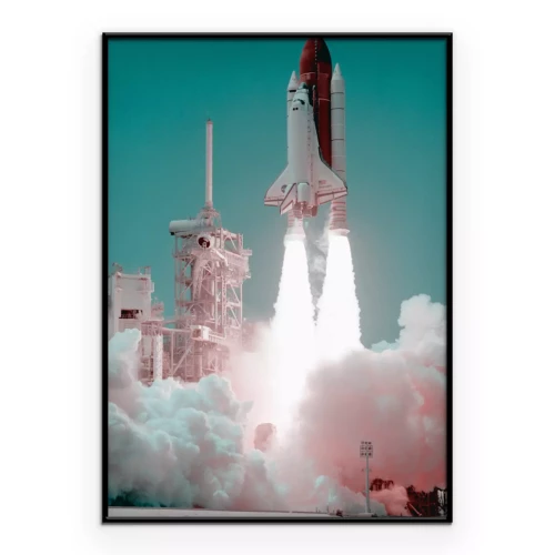 Poster Space Shuttle startet in einer Rauchwolke