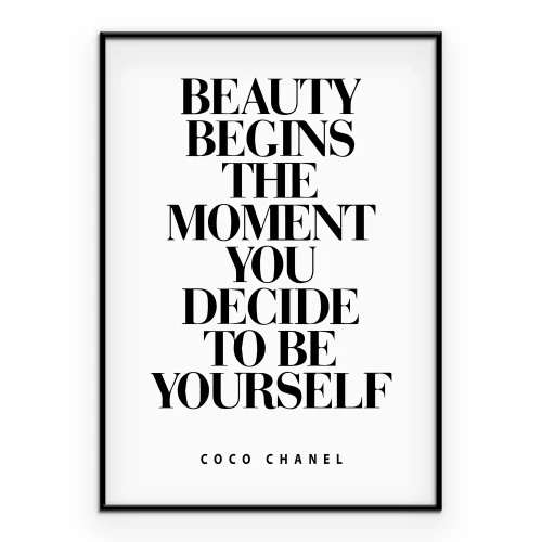 Poster Eine klassische typografische Inschrift über Schönheit