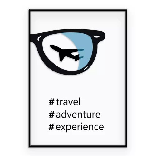 Poster Minimalistische Flugzeugbrille