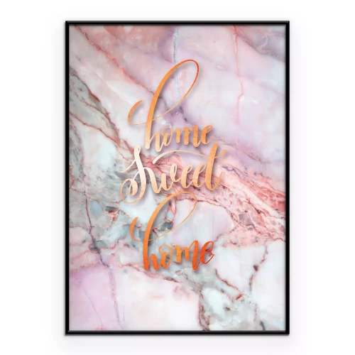 Poster Hausinschrift auf Marmorhintergrund