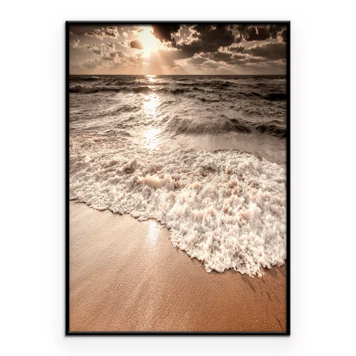 Poster Sandstrand im Abendlicht