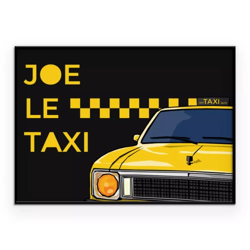 Poster Klassisches gelbes Taxi mit Beschriftung