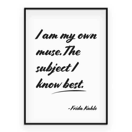 Poster Frida Kahlos minimalistische Typografie