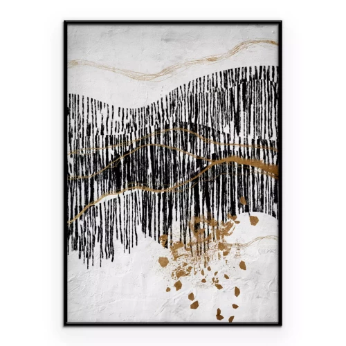 Poster Eine Komposition aus Linien und Goldverzierungen