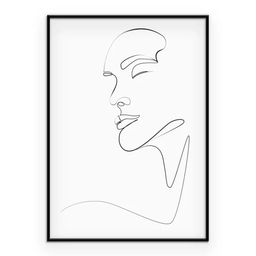 Poster Ein subtiles Profil, gezeichnet mit Linien