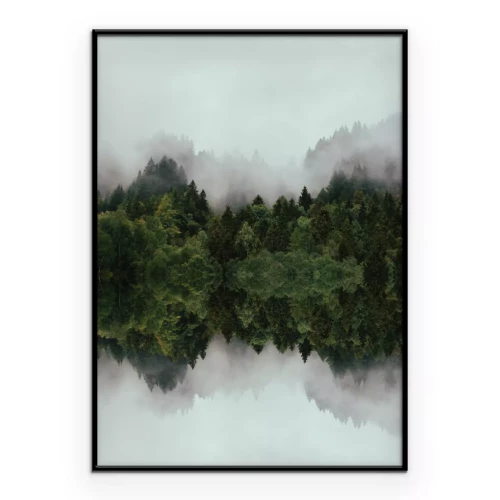 Poster Die Symmetrie der Natur in Bäumen und Wolken