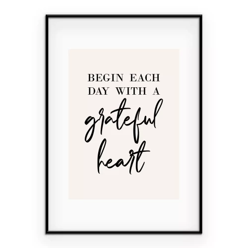 Poster Motivierender Text über Dankbarkeit