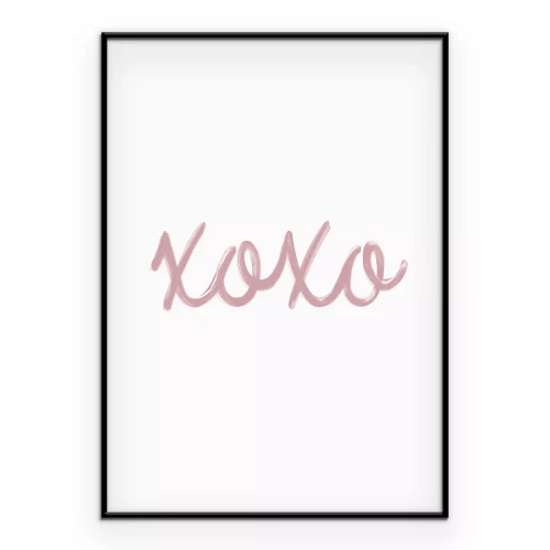 Poster Die Inschrift xoxo im romantischen Stil