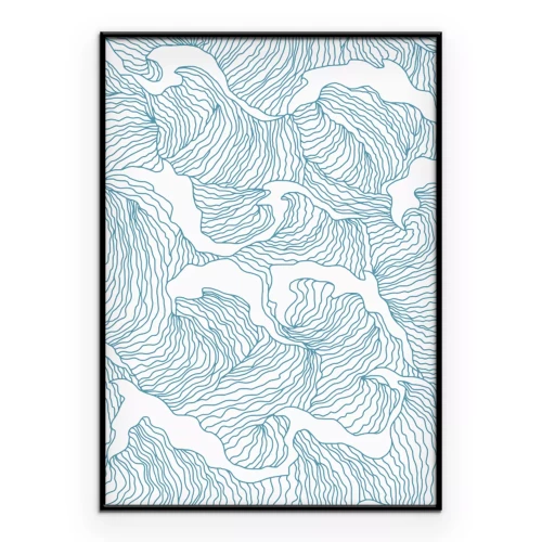 Poster Eine feine Illustration fließender Linien