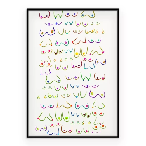 Poster Skizzierte farbenfrohe Silhouetten