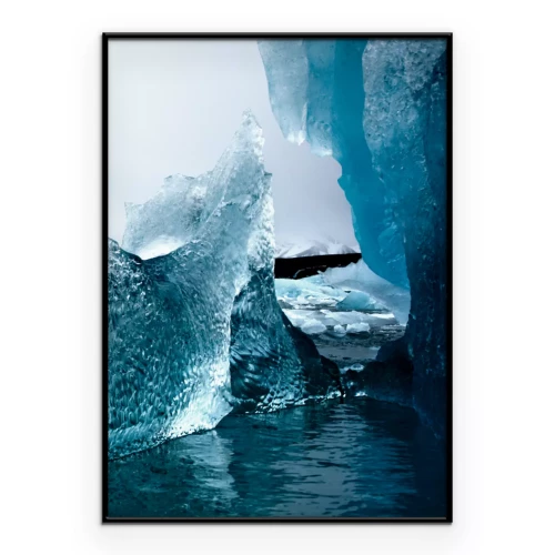 Poster Nahaufnahme von blauen Eisschollen