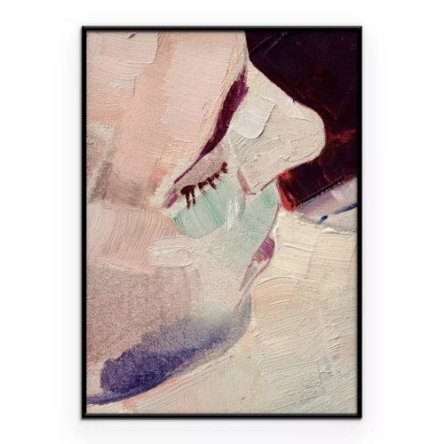 Poster Ein zartes Frauengesicht in sanften Farben