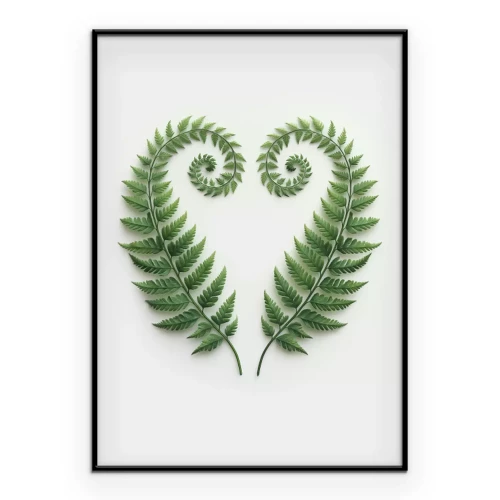 Poster Symmetrische Anordnung der grünen Blätter