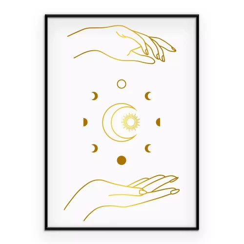 Poster Mystische Darstellung der Mondphasen