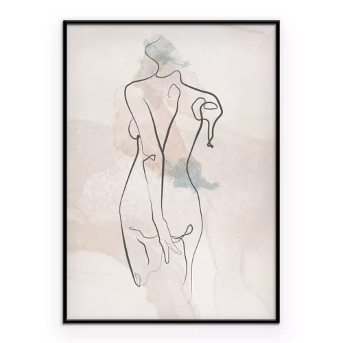 Poster Eine feine Skizze einer weiblichen Silhouette