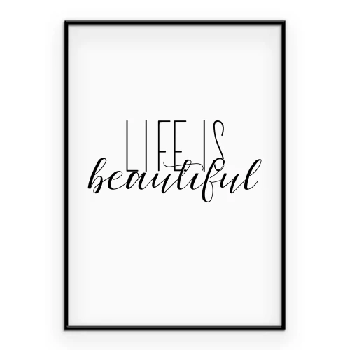 Poster Elegantes typografisches Motiv zum Thema Leben