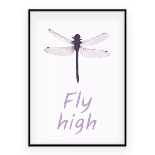 Poster Minimalistische Inschrift mit einer Libelle