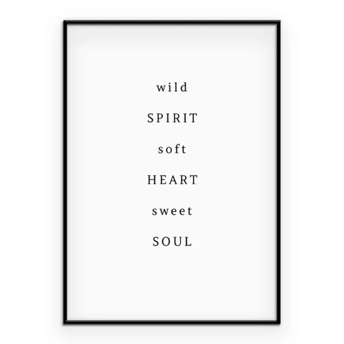 Poster Eine minimalistische Inschrift mit einem sanften Herzen