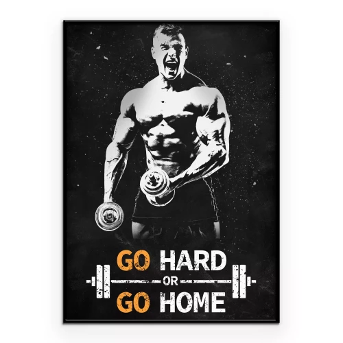 Poster Athletischer Mann mit Inschriften