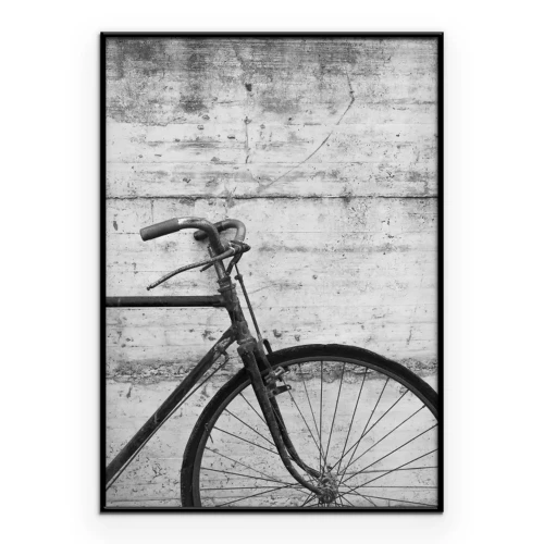 Poster Minimalistisches Fahrrad in Schwarz und Weiß