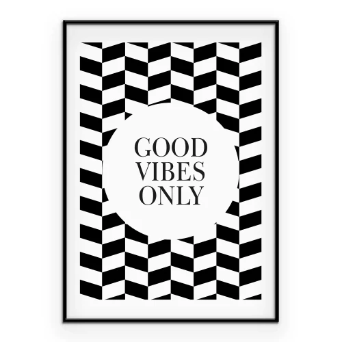 Poster Kontrastierende Schwarz-Weiß-Grafiken mit Text